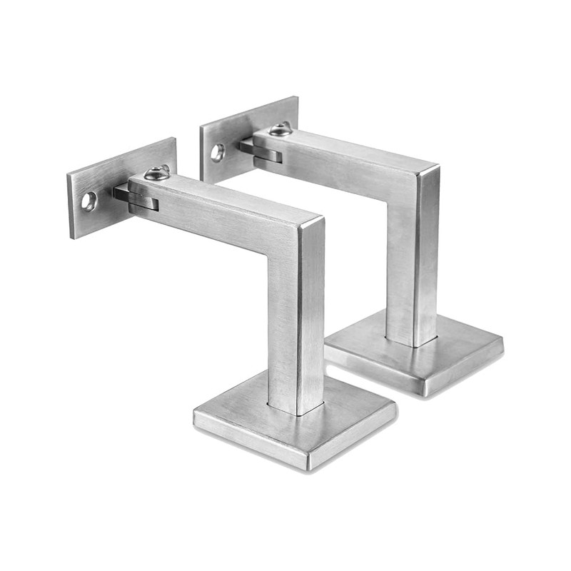 2 x 304 Stainless Adjustable Handrail Brackets, Heavy Duty Wall