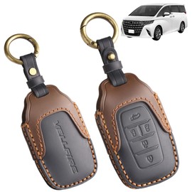 TatkDIY Alphard Vellfire 30 Series 40 Series Dedicated Smart Key Case, Key Cover, Key Holder, Custom Accessory Parts, New Genuine Leather, Logo Included, Scratch Resistant, Fall Prevention, Vellfire 5
