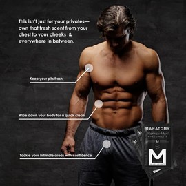 MANATOMY® RefreshMen Wipes, On-the-Go Individually Wrapped Hygiene Wipes, Refreshing and Hydrating Body Wipes with Aloe Vera & Chamomile, Extra-Thick & Large, Designed for Men, Value Pack, 3 X 24ct = 72 Individually Wrapped Wipes Total