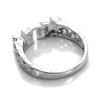 Sterling Silver Crystal CZ Mum Ring Size R (K -