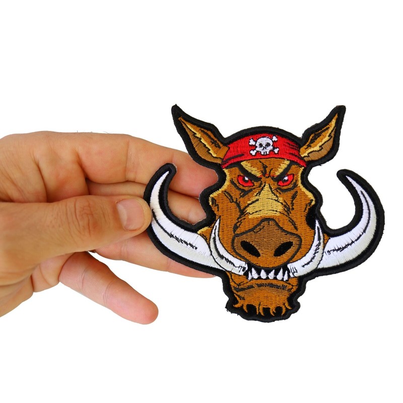 Ivamis Wild Hog Biker Patch with big Tusks - 4.5x4