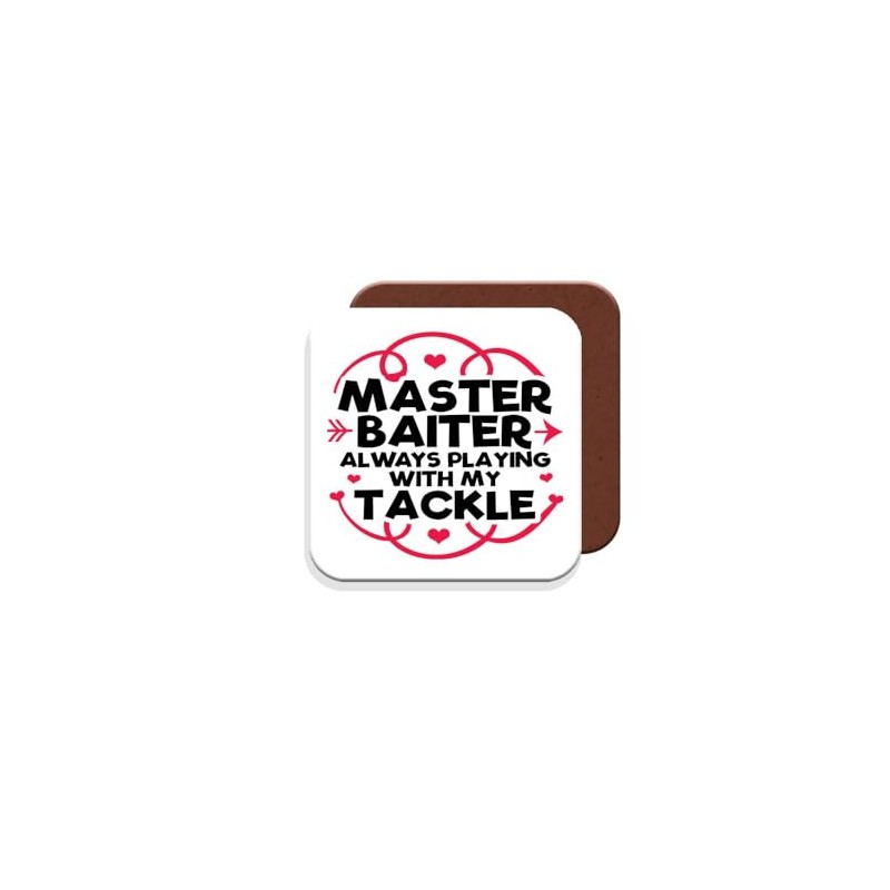 Coaster Gift for Fisherman/Fishing Enthusiasts - Master Baiter Always Playing
