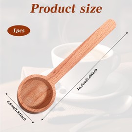 Wooden Coffee Spoon, Long Handle Wooden Tablespoon Scoop 6.49 Inch Wooden Coffee Ground Spoon Food Jar Scoops for Deep Jars and Containers, Ground Beans or Tea, Kitchen Tools Utensils