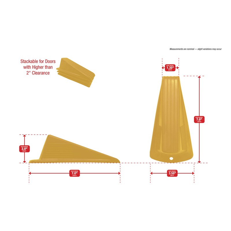 Shepherd Hardware 3763 Heavy Duty Jumbo Rubber Door Wedge, Yellow,