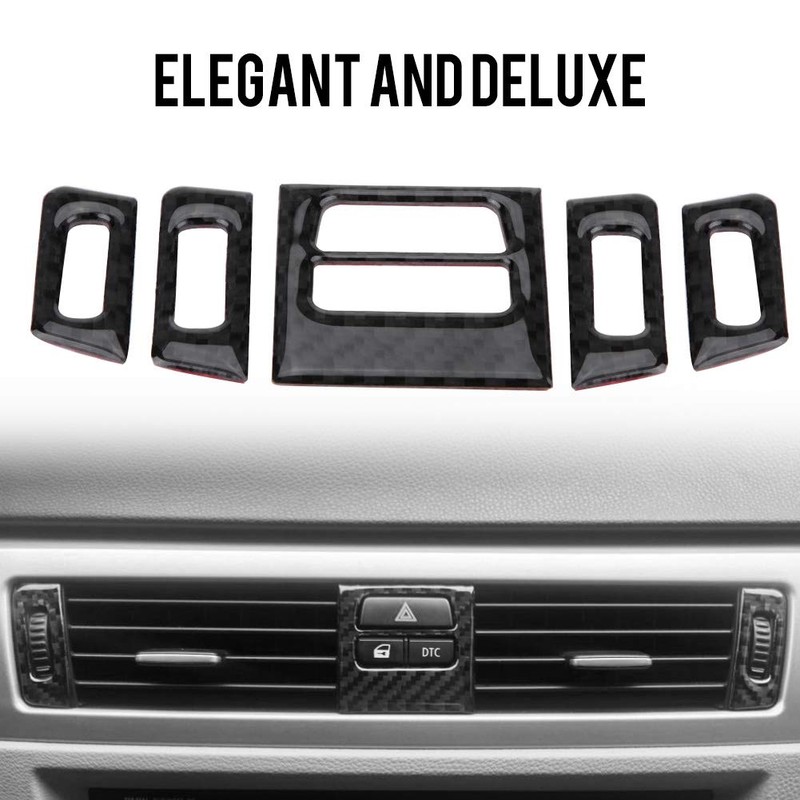 Vent Cover Trims, Qiilu Carbon Fibre Car Interior Air Conditioning