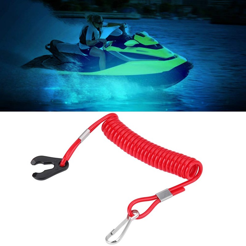 Outboard Engine Ignition Emergency Kill Stop Switch Key Lanyard Rope