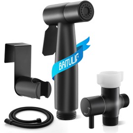 Black Handheld Bidet Sprayer for Toilet, Jet Sprayer for Toilet Muslim Shower, Adjustable Cloth Diaper Sprayer Bidets Attachment for Toilet, Toilet Sprayer for Feminine Wash，Matte Black