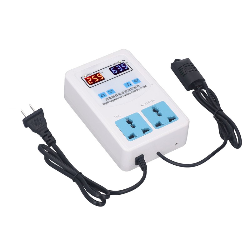 Temperature Humidity Controller -20~60℃ 0~100.0%RH LCD Display Humidistat Thermostat AC