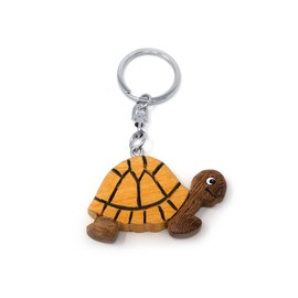 Unbekannt Wooden Turtle Keyring Brown Animal Kids Novelty Metal Wood Combination 10cm