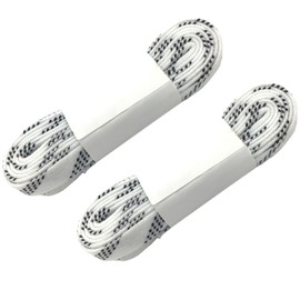 Alephnull Skate Hockey Shoelaces, Inline Hockey Shoelaces, Waxed Hockey Shoelaces for Ice Skating, Anti-Breakage, 2 Pairs (White, 180 cm)
