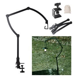 Lantern Stand, Clamp Type, Light Stand, Tabletop, Camping, Lantern, Tables within 1.2 inches (30 mm), Foldable, Lightweight, Portable, Compact, Easy to Assemble