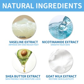 6 Pack Foot Mask Moisturizing Hydrating Foot Spa Socks for Softens Rough Dry Cracked Feet Treatment Care - Nicotinamide + Shea Butter + Milk -2 Boxes