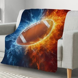 KAFFUL Football Gifts Blankets, Cool Fire and Ice Football Blankets for Adults/Kids, Unique Football Gifts for Boys Men, Football Team Gifts, Football Coach Gifts, Football Player Gifts,60"x50"