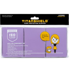 TitanShield Premium Lavender 150 Sleeves Japanese Size Card Sleeves Deck Protector Compatible with Yu-Gi-Oh, Cardfight!! Vanguard & Photocards