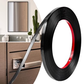 JSIWOTH 0.39in × 40Ft Peel and Stick Wall Molding Trim - Flexible Self Adhesive Molding Trim for Walls, Edges, Borders, Window Frames, Backsplash Tiles - Matte Black Waterproof Trim