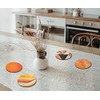 4 x Round Art Deco Coasters - Orange Agate Marble