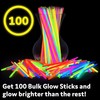 PartySticks Ultra Bright Glow Sticks Bulk Party Supplies 100 Pack