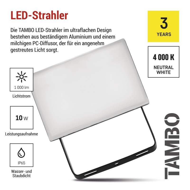 EMOS - Tambo LED spotlight - ultra-thin aluminium floodlight -