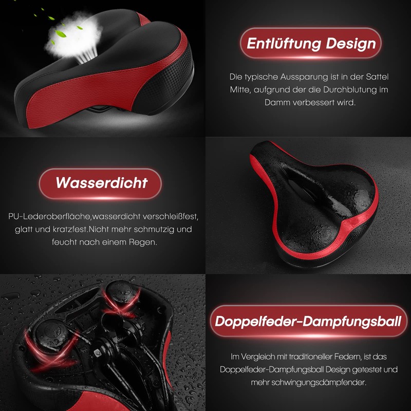 Bicycle Saddle, Bicycle Seat for Women, Men, Comfortable Soft Gel