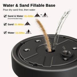 EAST OAK Patio Heater Sand Box/Water Box as Patio Heater Accessory, Maximum Capacity 26.45 lbs. Used to Increase the Stability of Umbrella Patio Heaters, Such as EAST OAK Patio Heater UR48BN1, Black