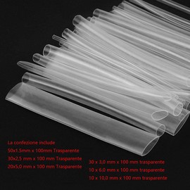 Bestgle 150pcs Heat Shrink Tubing Heat Shrink Tubing 2:1 Ratio Electrical Cable Tube Set Heat Shrink Tubing for Insulation Transparent Colors 6 Sizes