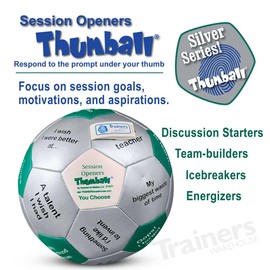 Trainers Warehouse Session Openers Thumball 6" | Icebreaker Game for Training | Stimulate Conversations About Motivations and Goals | 32 Panels to Prompt Conversation