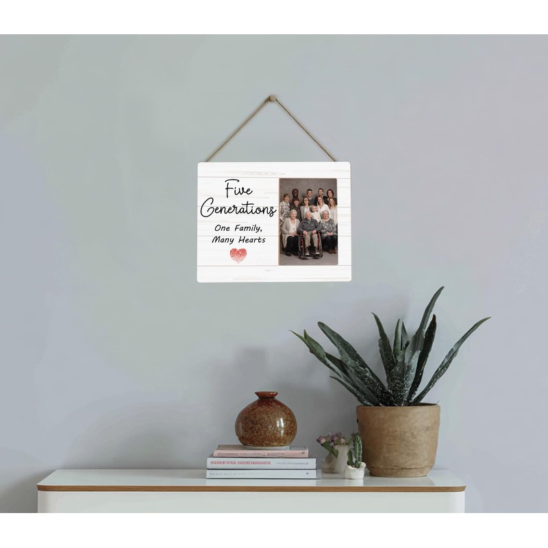 Five Generation Family Picture Frame,Five Generation One Family Many Hearts