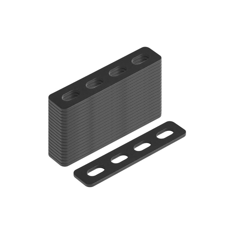 GBGS 20 PCS 4-1/4" Black Flat Straight Brace Brackets,Slotted Slightly