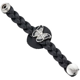 Hot Leathers - VXL1023 Sparkle Butterfly Braided Vest Extender (Black, 4")