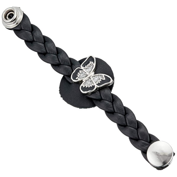 Hot Leathers - VXL1023 Sparkle Butterfly Braided Vest Extender (Black,