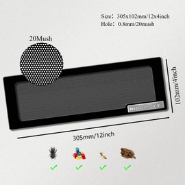 HIDAMAZY Ventilation Grille Cover, 30.5 x 10.2 cm, Magnetic Rectangular Floor Register, Heating and Radiator Grille, Ventilation Cover for Floor, Home, Ceiling, Ventilation Slot (Black, Pack of 2)