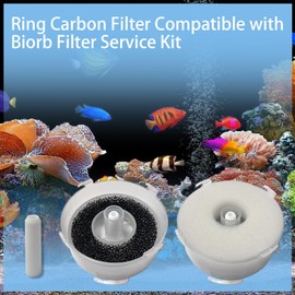 Aolleteau Compatible Foam and Carbon Rings Replacement for Biorb Filter Set (6 piece of carbon foam, 6 piece of regular foam, 3 piece air Stone and 1 piece cleaner pad)