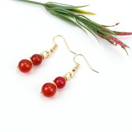 4 Pairs Set Beaded Dangle Earrings Chakra Earrings Healing Crystal Drop Earrings Trendy Colorful Gemstone Earrings Jewelry Gifts for Women - Set 2