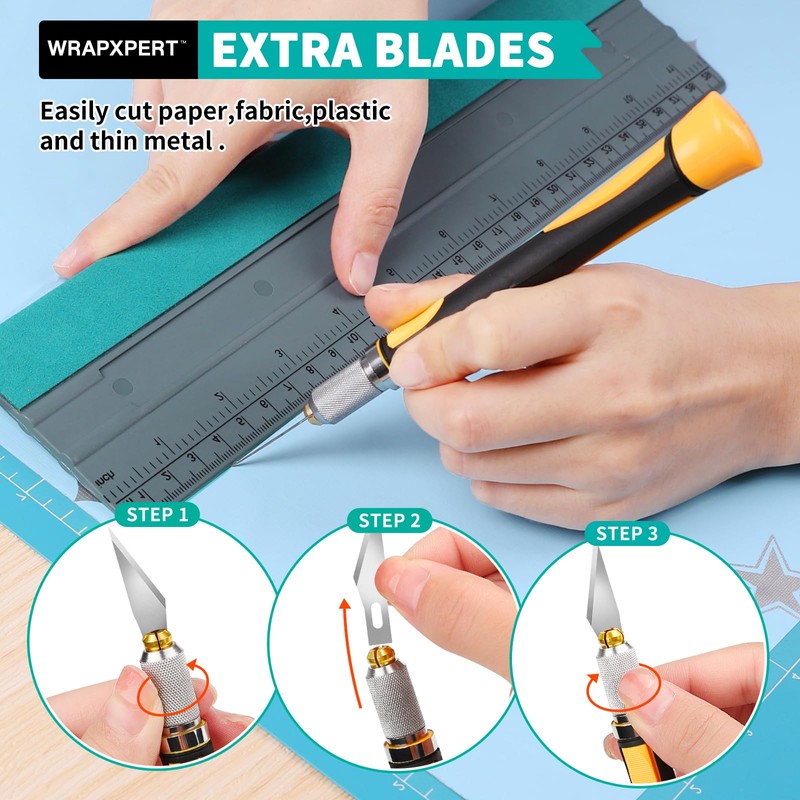 WRAPXPERT Wallpaper Smoothing Tool,Wallpaper Tools Included Felt Squeegee,Craft Knife,Wallpaper Brush,Wallpaper