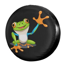 Foruidea Frog Spare Tire Cover Dust-Proof Wheel Tire Cover Fit Trailer, RV, SUV and Many Vehicle 15 Inch