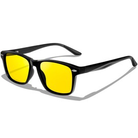 MAIVARDAY TR90 Sunglasses for Men, F: Matte Black + Yellow