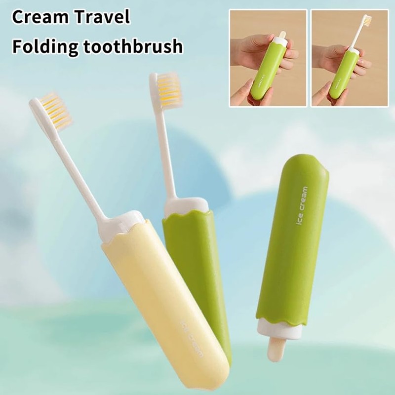 ARFUKA Foldable Travel Toothbrushes Medium Soft Bristles with Case Reusable