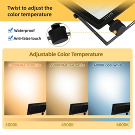 Gopretty 210W LED FloodLights Outdoor 2 Pack, 3CCT 3000K 4500K 6000K Selectable, 25000LM Dimmable, IP66 Waterproof, Outdoor Security Flood Lamp for Backyard, Garage, Court