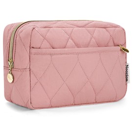 Noozion Makeup Bag, Travel Cosmetic Bag, Puffy Padded Make Up Bag for Women, Makeup Organizer Case, Wide-open Pouch Purse, Travel Essentials