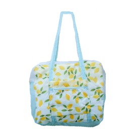 TOOT Lemon Sorbet Print Stowaway Packable Carryall Bag, Yellow
