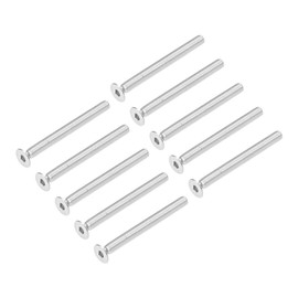 uxcell M4x40mm Flat Head Machine Screws Inner Hex Screw 304 Stainless Steel Fasteners Bolts 20Pcs