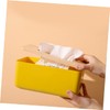 WOONEKY 1pc Yellow Wood Tissue Box Cover Removable Napkin Case