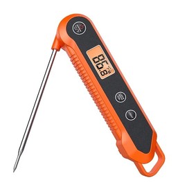 Sweet Dwelling Instant Read Digital Meat Thermometer with Stainless Steel Probe, Fast Food Temperature Readings with Precision Accuracy for Steaks, Chicken, Poultry, Safe Oven, Grilling, and BBQ USE