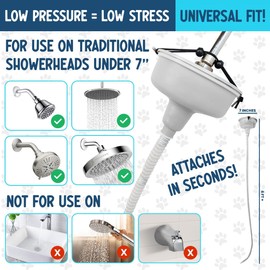 5-MinutePetBath Dog Bath Hose Attachment - Shower Head Accessory for Dog Washing - Low Stress Pet Shower - Portable Wash Station for Grooming, Rinse & Cleaning - Attachable Bathing Essential - Green
