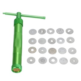 Extrusor de Pasta de Azúcar Extrusor Fondant Arcilla Polimérica Exprimidor de Barro Giratorio Herramientas Rotativas de Jardín de Acero Inoxidable para Masa, Pistola de Barro