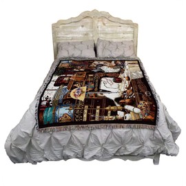 Maggie The Messmaker - Charles Wysocki - Blanket Throw Woven from Cotton - Made in The USA (72x54)