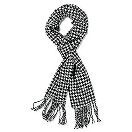 Classic Cashmere Feel Winter Scarf Super Soft Collection (black-withe Houndstooth)