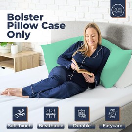 Rohi Bolster Pillow Cases - Soft Polycotton Body Pillow Cover – Hypoallergenic & Breathable Long Pillow Cover (3ft (36") Single Bed, Mint)