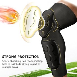 Padded Knee & Shin Guards, Youth Compression Proslide Leg Sleeve Pads, Adult Sliding Knee Brace Pads for Football Basketball Volleyball Soccer Basebal