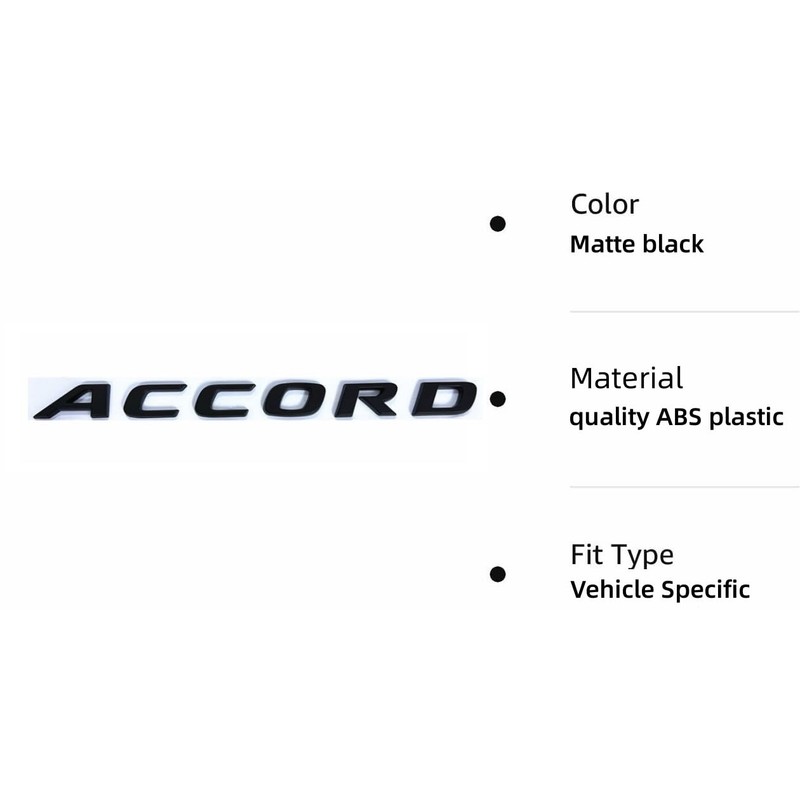 Car 3D Rear Tail Letter Emblem Replacement for Accord,Car Badge